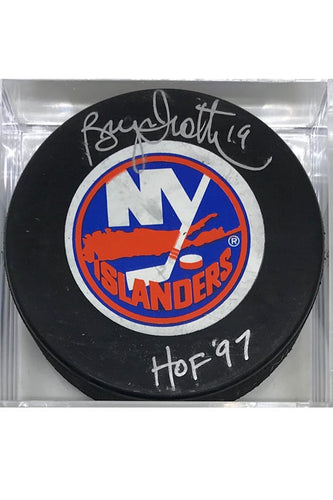 New York Islanders Bryan Trottier Autograph Puck